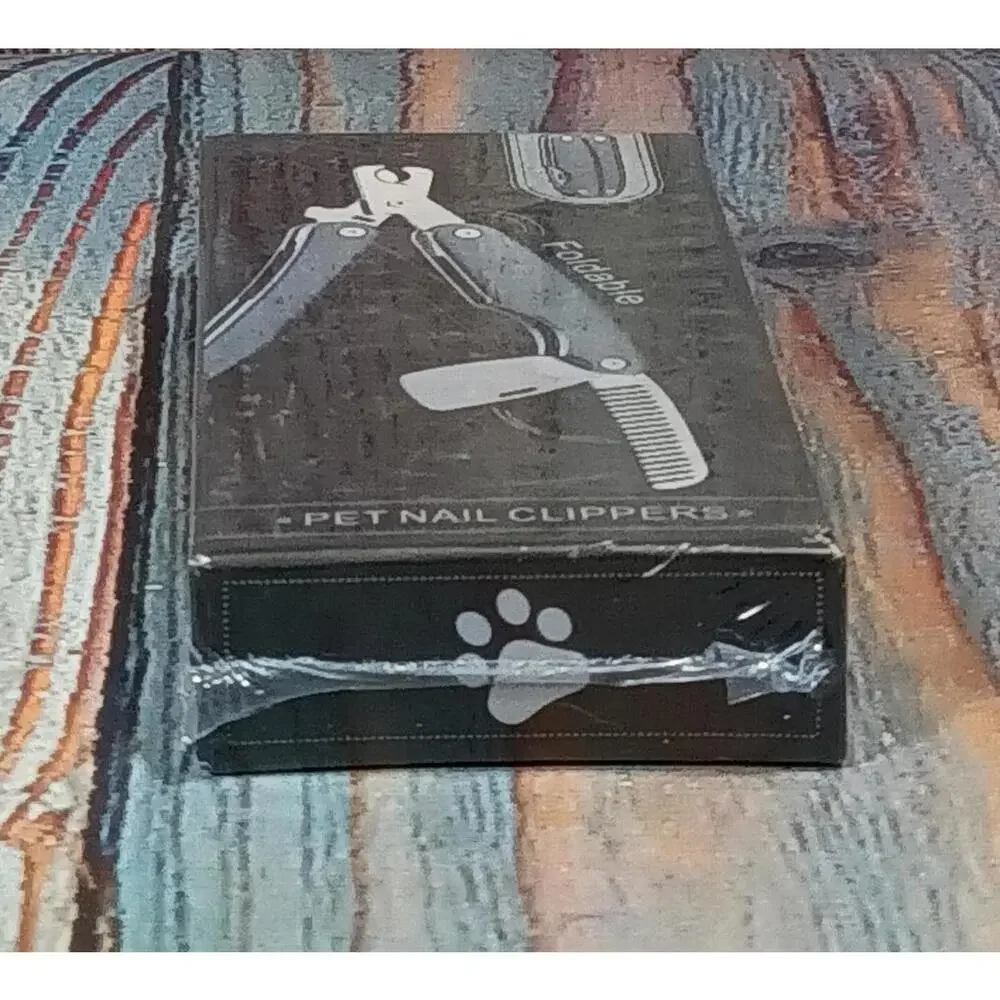 Foldable‎ Pet Nail Clippers with Hidden Nail File and Stainless Steel Blades